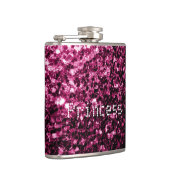 Donkere roze glitter sparkles Princess Personalize Heupfles (Rechts)