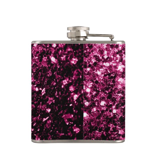 Donkere roze glitter sparkles Princess Personalize Heupfles (Achterkant)