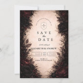 Donkere Roze Gotische Bruiloft Save The Date (Voorkant)