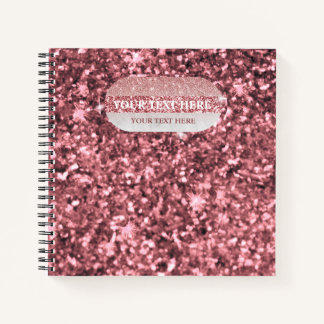 Donkere roze goud glitter glinstert notitieboek