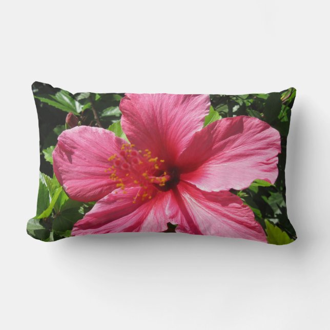 Donkere Roze Hibiscus Kussen (Voorkant)