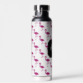 Donkere roze nevel met glans monogram Wat Waterfles (Rechts)