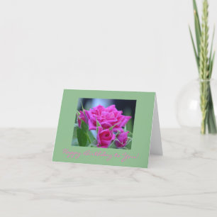 Donkere Roze Rozen Bedankkaart