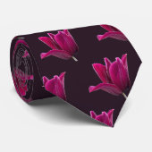 Donkere Roze Tulp Stropdas (Opgerold)