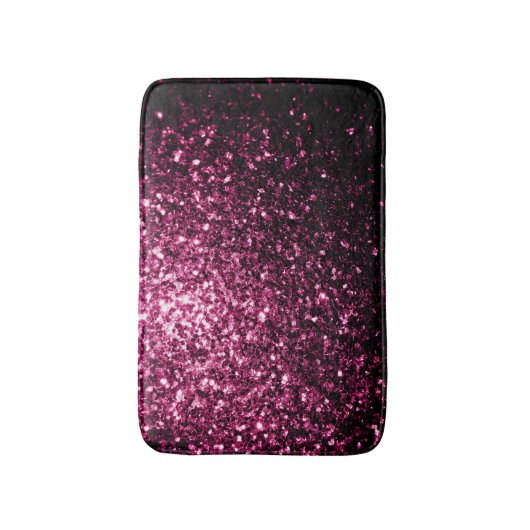 Donkere roze vlek met glanzend glitter badmat (Voorkant Verticaal)