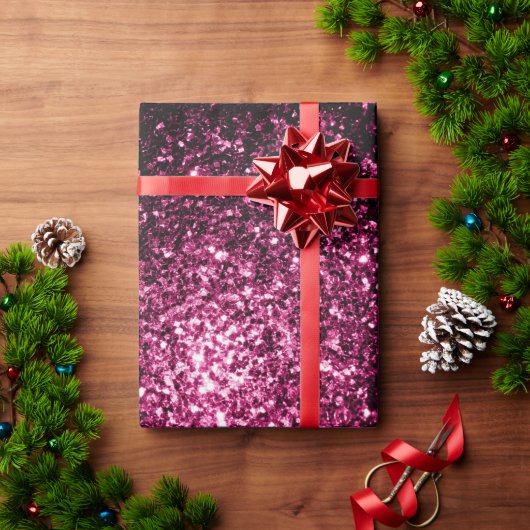 Donkere roze vlek met glanzend glitter cadeaupapier (Feestdagen Geschenken)