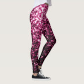 Donkere roze vlek met glanzend glitter leggings (Rechts)