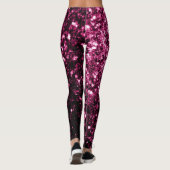 Donkere roze vlek met glanzend glitter leggings (Achterkant)
