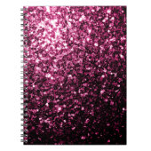 Donkere roze vlek met glanzend glitter notitieboek (Voorkant)