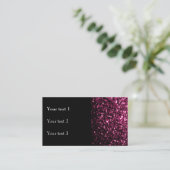 Donkere roze vlek met glanzend glitter sparkles en visitekaartje (Staand voorkant)