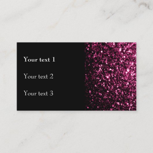 Donkere roze vlek met glanzend glitter sparkles en visitekaartje (Voorkant)