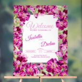 Donkere roze waterverf bruiloft welkom acryl bord (Neutraal)