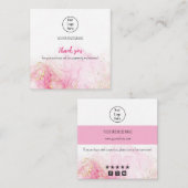Donkere roze wolkenbasis visitekaartje dank u (Voorkant / Achterkant)