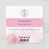 Donkere roze wolkenbasis visitekaartje dank u (Achterkant)