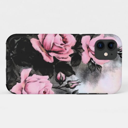 donkere Rozen Case-Mate iPhone Case (Achterkant (horizontaal))