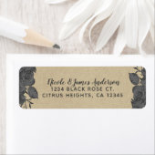  donkere Rozen en kraftweddenschappen Etiket (Insitu)