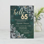 Donkere Rozen Groen 65e Verjaardag Kaart (Staand voorkant)