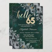 Donkere Rozen Groen 65e Verjaardag Kaart (Voorkant / Achterkant)