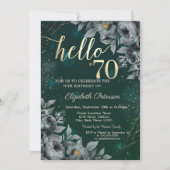 Donkere Rozen Groen 70e Verjaardag Kaart (Voorkant)
