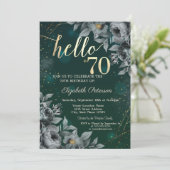 Donkere Rozen Groen 70e Verjaardag Kaart (Staand voorkant)