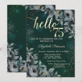 Donkere Rozen Groen 75e Verjaardag Kaart (Voorkant / Achterkant)