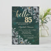 Donkere Rozen Groen 85e Verjaardag Kaart (Staand voorkant)