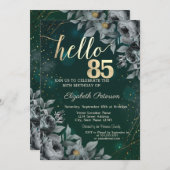 Donkere Rozen Groen 85e Verjaardag Kaart (Voorkant / Achterkant)