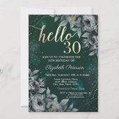 Donkere rozen groene 30e verjaardag kaart (Voorkant)