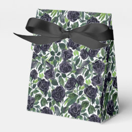 Donkere rozen met groene bladeren watercolor print bedankdoosjes