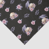 Donkere Rozen Raven Schedels Halloween Tissuepapie Tissuepapier (Detail)