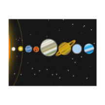 Donkere ruimte met kleurrijke planeten Fantasy