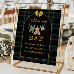 Donkere ruit Moeder-osa Bar Baby Shower Bord Poster