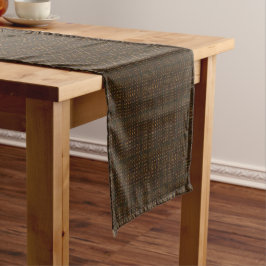 Donkere Rustic Burlap met Golden Glow Korte Tafelloper