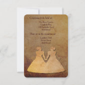 Donkere Rustic Lesbian Wedding Invitation Kaart (Achterkant)