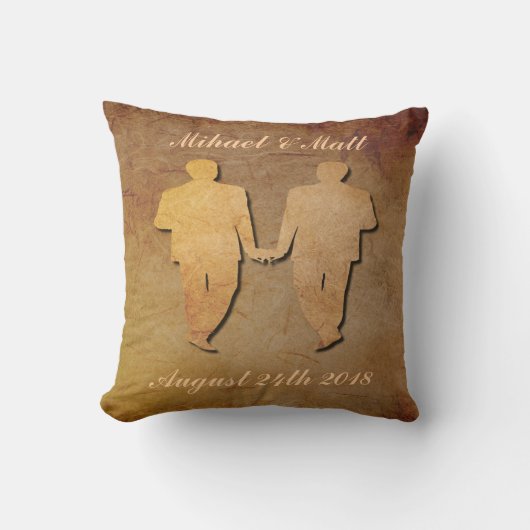 Donkere Rustic Pillow Custom Gay Wedding Gift for Kussen (Voorkant)