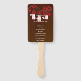 Donkere Rustic Red Floral Mason Jars Wedding Handwaaier