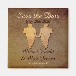 Donkere Rustic Sparen de Datum Magnet Gay Wedding