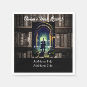 Donkere rustieke Boekenplanken Achtergrond Servet