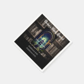 Donkere rustieke Boekenplanken Achtergrond Servet (Hoek)