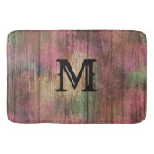 Donkere rustieke Cranberry en Sage Boho Patroon Badmat (Voorkant)