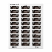 Donkere Rustieke Hout & Elegante Kant Trouwfeest Etiket (Full Sheet)