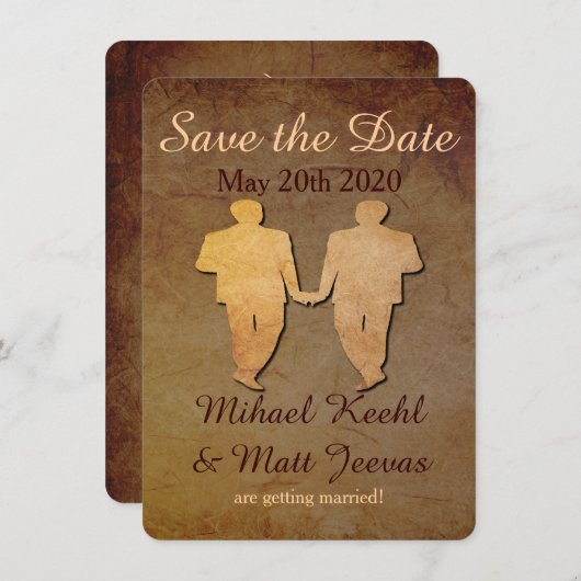 Donkere Rustieke Opslagkaart Huwelijksaankondiging Save The Date (Voorkant / Achterkant)