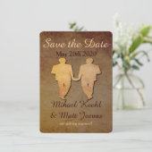 Donkere Rustieke Opslagkaart Huwelijksaankondiging Save The Date (Staand voorkant)