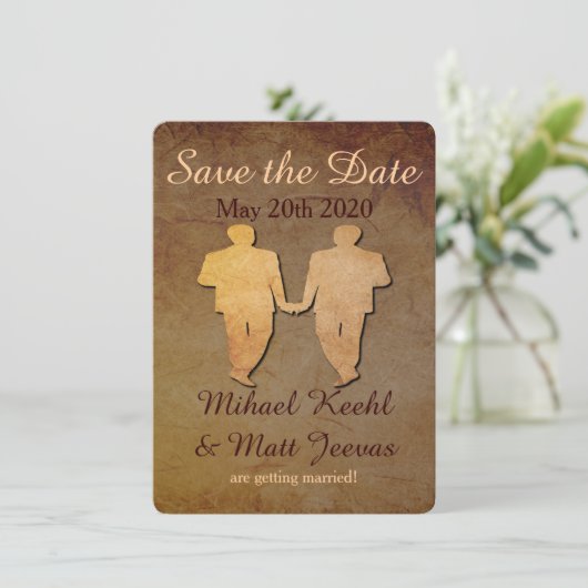 Donkere Rustieke Opslagkaart Huwelijksaankondiging Save The Date (Staand voorkant)