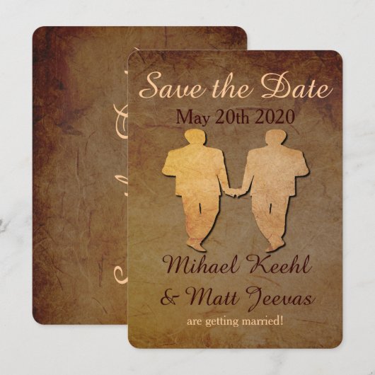 Donkere Rustieke Save the Date Kaart Huwelijk tuss (Voorkant / Achterkant)