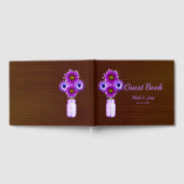 Donkere Rustische Paarse Floral Mason Jar Wedding Gastenboek (Volledig)