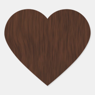 Donkere ruw hout Achtergrond Hart Sticker