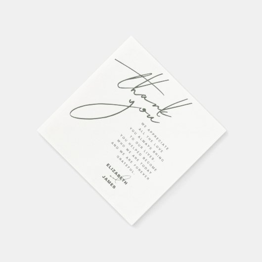 Donkere Sage Eenvoudige Minimalistische Bruiloft D Servet (Hoek)