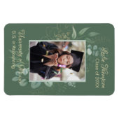 Donkere Sage Green Botanical Afstuderen Keepomwill Magneet (Horizontaal)