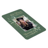 Donkere Sage Green Botanical Afstuderen Keepomwill Magneet (Rechterzijde)